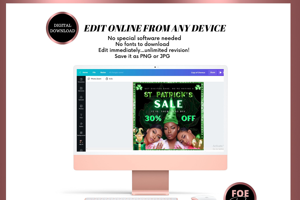 DIY St Patricks Day Flash Sale, a Social Media Template by Foedesigner (Photo 3 of 6)