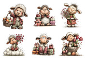 Whimsical Easter Sheep Clipart, an Illustration by CreationArt (Thumbnail 5 of 6)