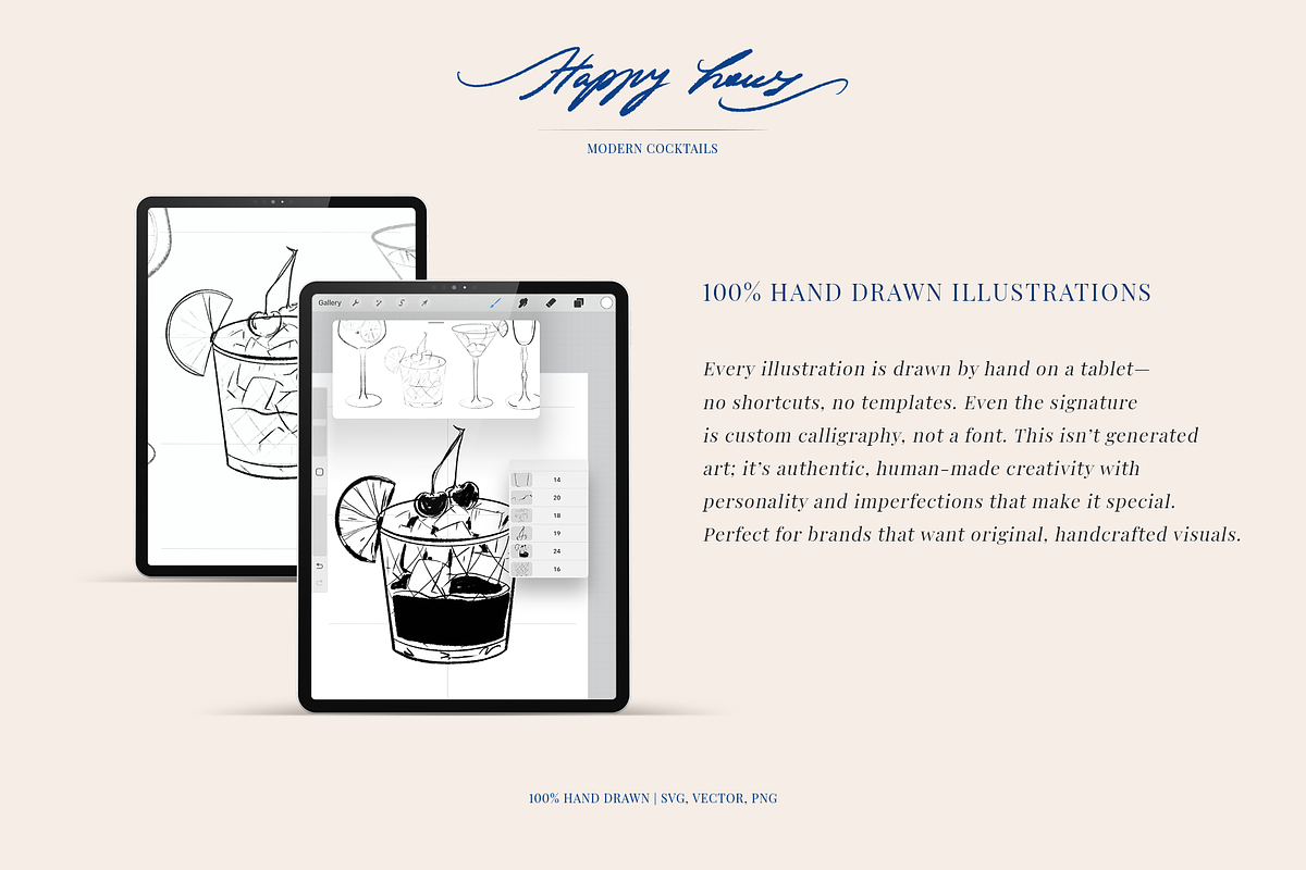 Vintage cocktails. Hand drawn art, a Food Illustration by Summer Nightingale Art (Photo 15 of 15)