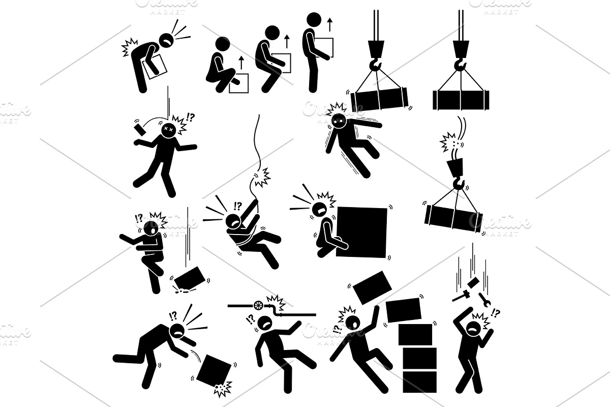 Manual Handle Dangerous Things Fall, an Icon by Leremy Stick Figures