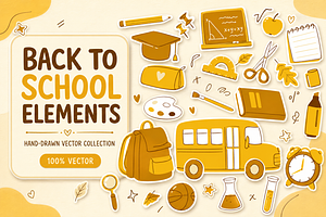 Back to School Elements, an Education Illustration by alexdndz