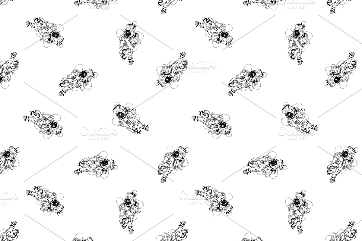 Astronaut in space + patterns, a Technology Illustration by Good Studio (Photo 5 of 8)