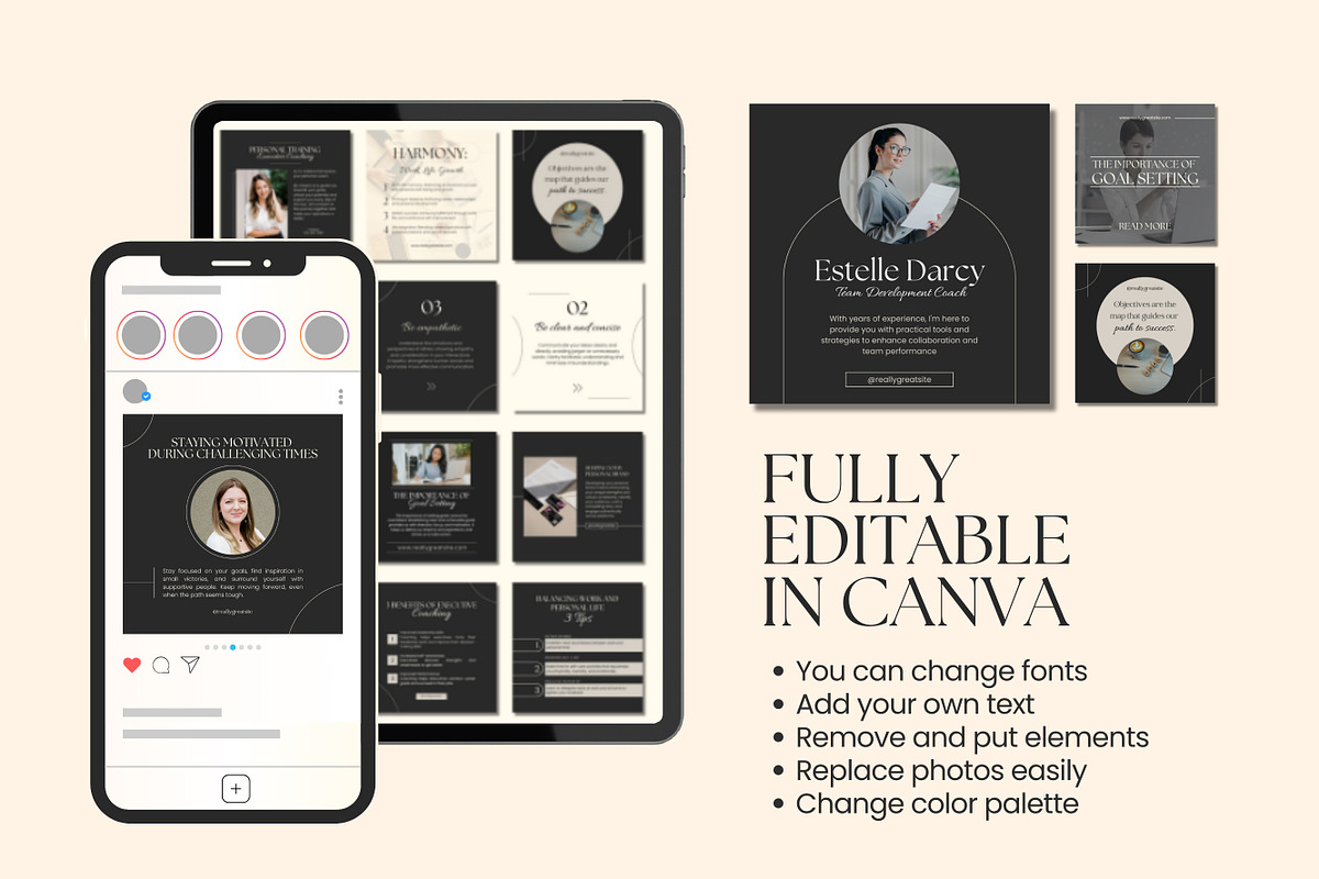 50 Coaching Post Canva Templates, a Templates & Theme by ...