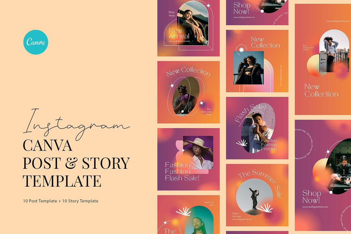 Gradient Fashion Sale Canva, a Social Media Template by peterdraw (Photo 1 of 5)