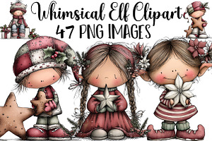 Whimsical Elf Clipart, an Illustration by DreamArtGraphic
