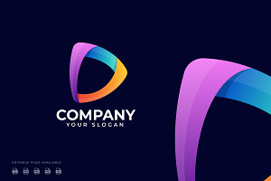 Play Gradient Color Logo