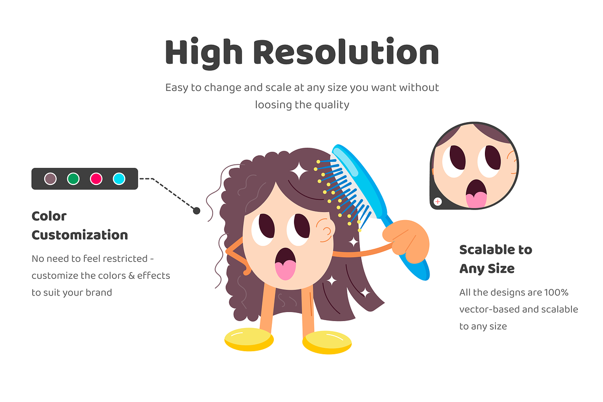 Animated Hair Care Stickers, an Outline Icon by Vectors Market (Photo 4 of 7)