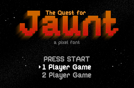 Jaunt: 8-bit pixel font, a Sans Serif Font by Saunter Studios