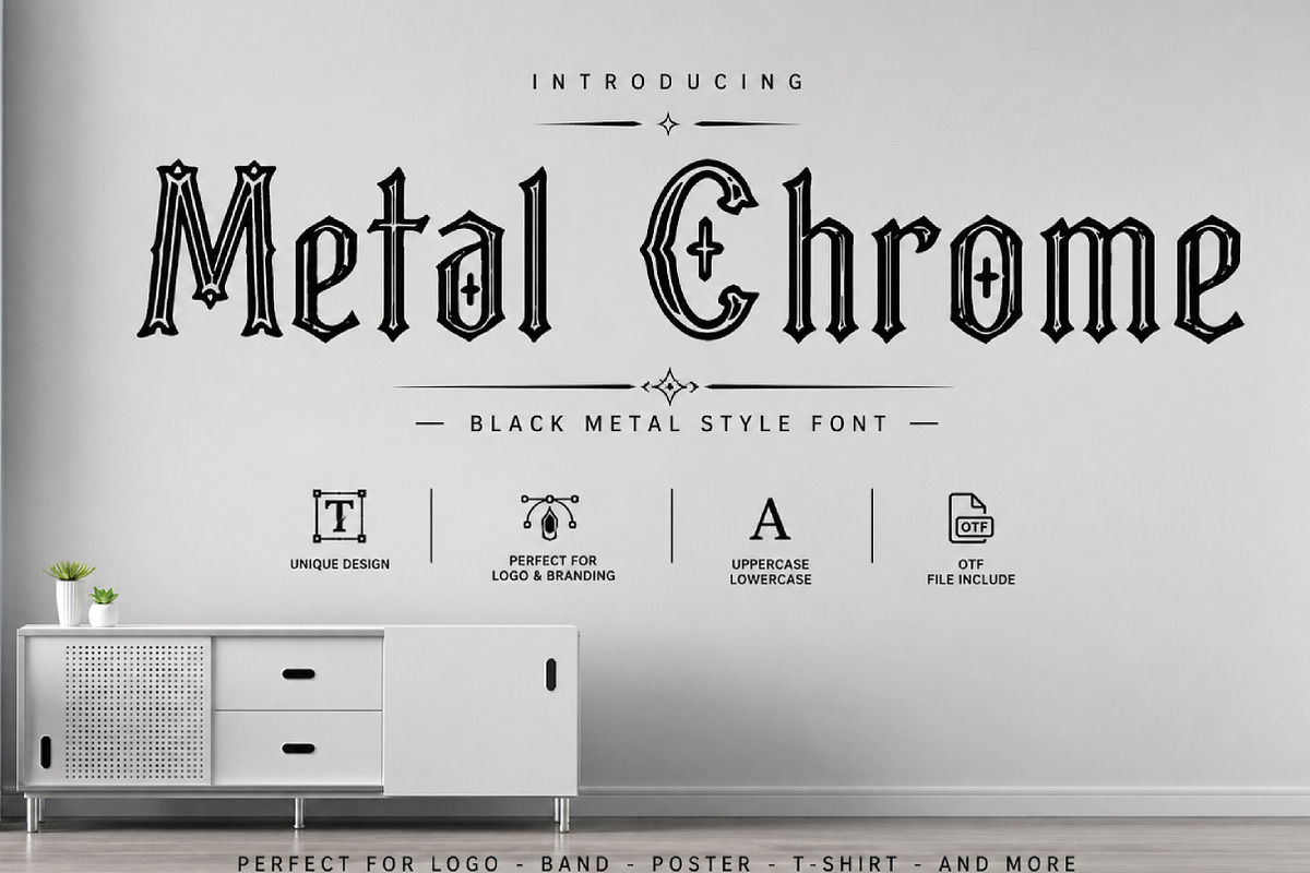 Metal Chrome – Gothic Metal Display, a Slab Serif Font by Wow Magic (Photo 1 of 4)