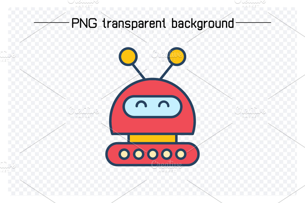 Cute Robots Avatars Vector, an Illustration by Designfour (Photo 4 of 6)