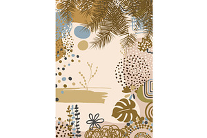 Boho Abstract botanical poster with, an Object Illustration by Nenahliadava Design