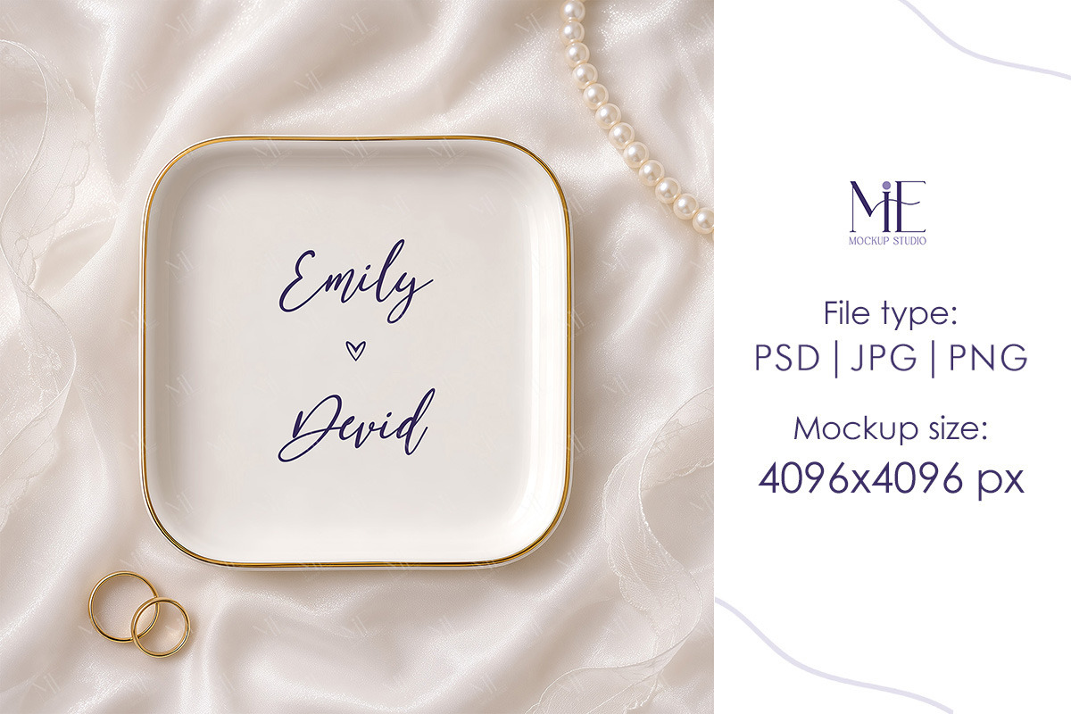 Jewelry Square Ring Dish Mockup, a Merchandise Mockup by Mie Mockup Studio (Photo 6 of 7)