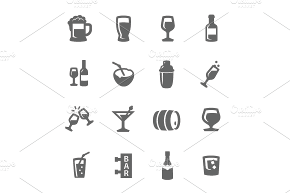 Alcoholic Beverages Icons