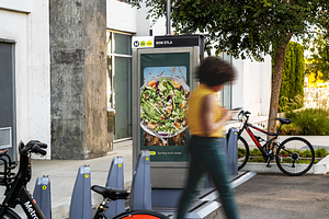 City Sidewalk Poster Sign Mockup PSD