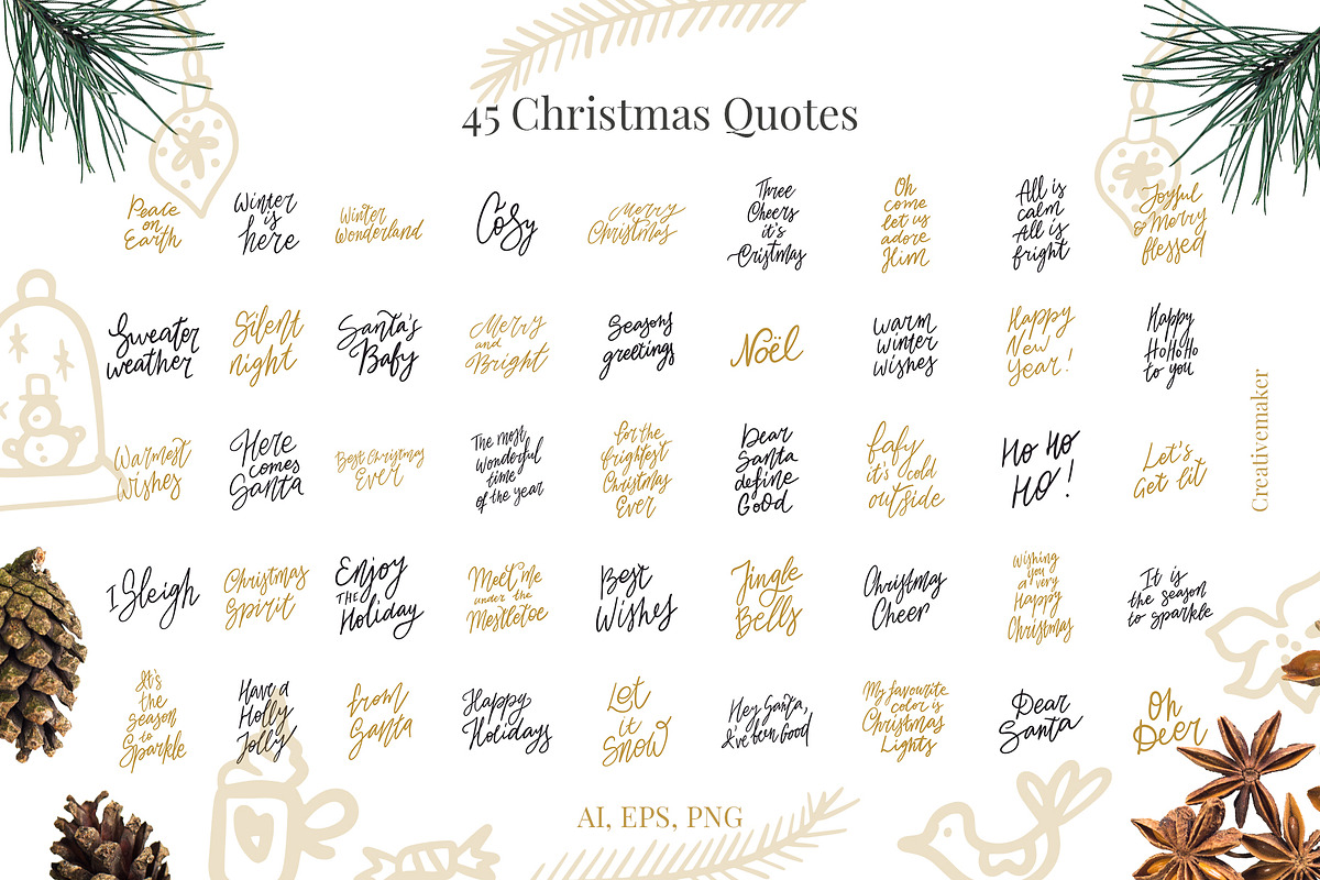 Christmas Hand Lettered Vector Quote, an Object Graphic by Creativemaker (Photo 2 of 11)