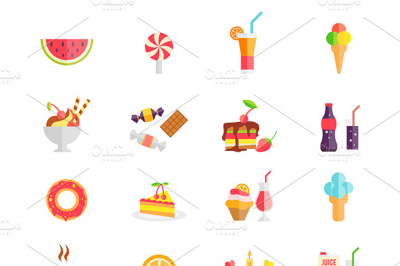 Sweets Desserts And Cakes Icons