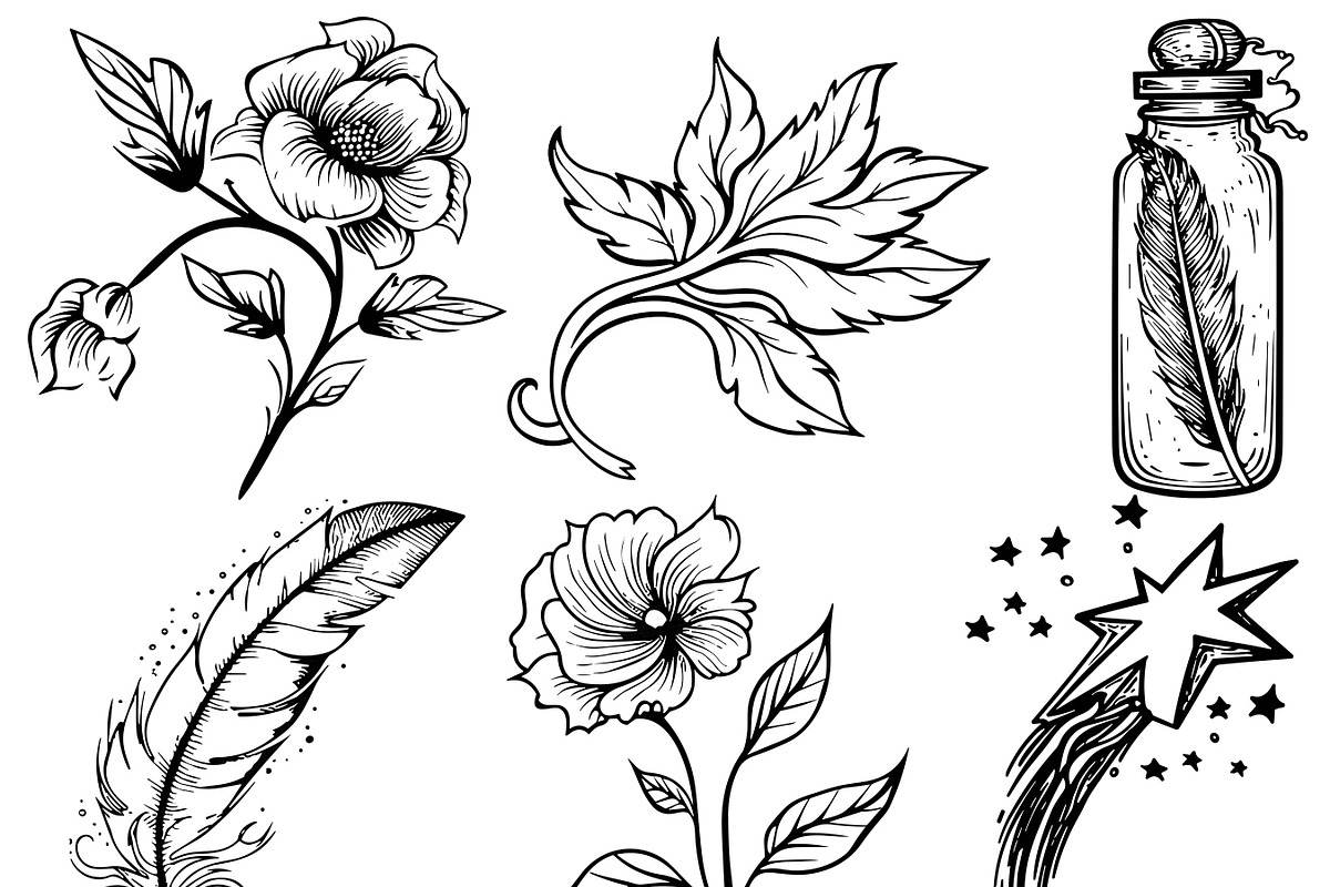 Line Art Magic Elements Clipart, an Object Illustration by Design Scotch (Photo 4 of 8)