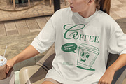 Retro Coffee Mascot T-Shirt Design, a Food Illustration by Vasya Kobelev (Thumbnail 4 of 5)