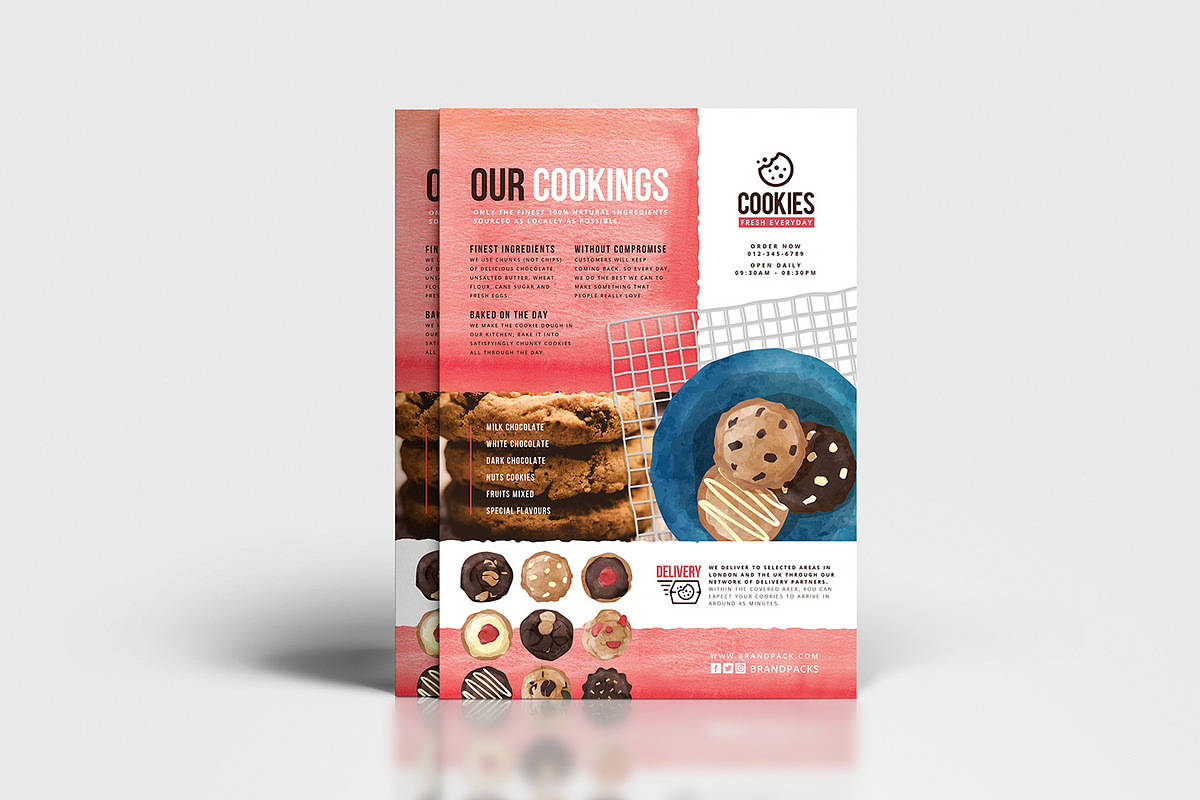 Cookie Shop Menu Template, a Flyer Template by BrandPacks (Photo 3 of 5)