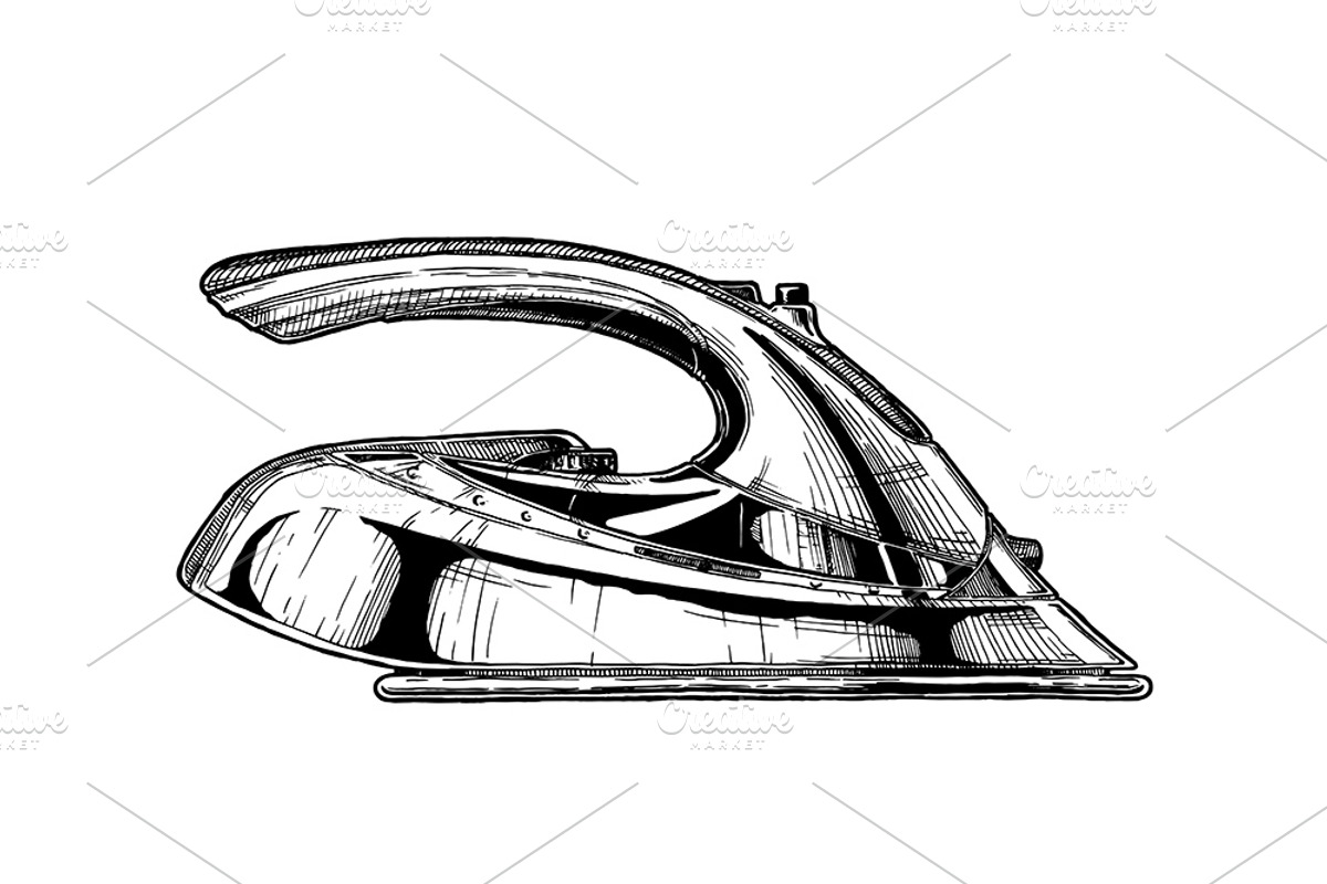 Evolution of clothes iron, an Object Illustration by CatMadePattern
