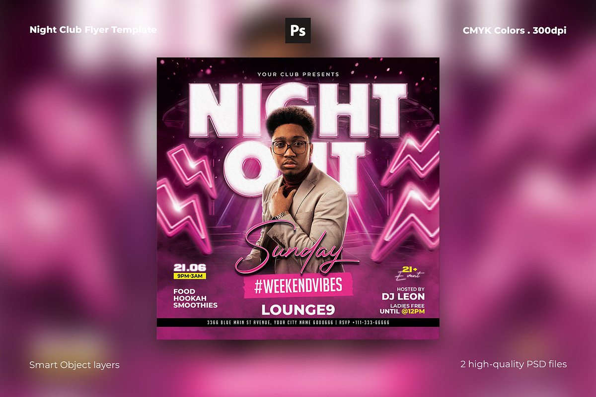 Night Club Flyer, a Flyer Template by iDoodle Studio (Photo 1 of 4)