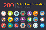 200 Flat School and Education Icons, a Duotone Icon by Creative Stall (Thumbnail 1 of 6)