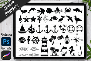 Nautical Stamp Brush For Procreate.