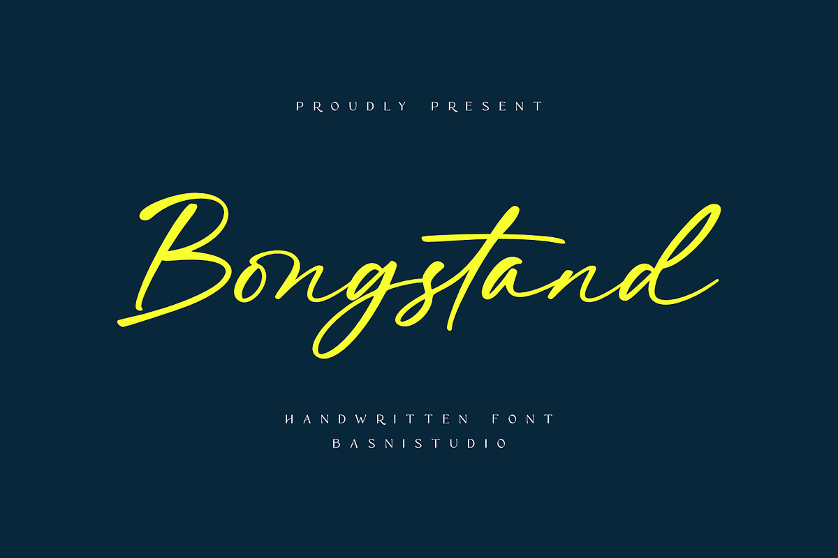 Bongstand – Elegant Handwritten Font, a Script Font by Basnistudio (Photo 1 of 10)