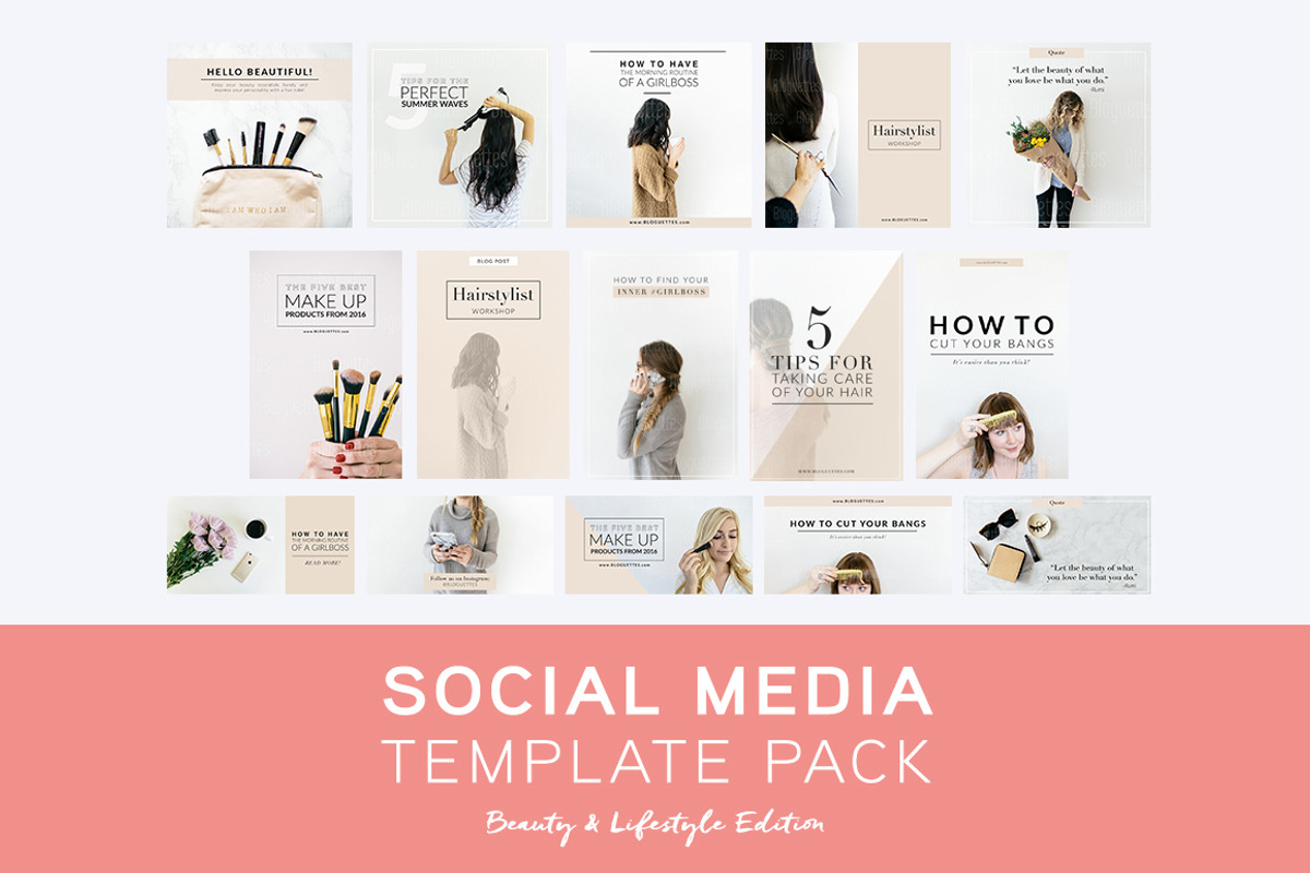 Social Media Pack: Beauty Edition, a Templates & Theme by Bloguettes (Photo 1 of 2)