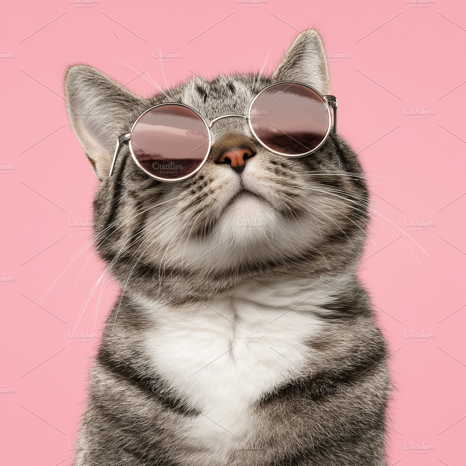 Cool cat with round sunglasses looks, an Animal Photo by MistyDay