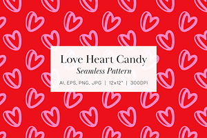 Love Heart Candy Seamless Pattern, a Pattern Graphic by MelanthaGraphics