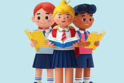 44 set 3D Back to School Cartoon, a Characters & Person 3D Model by Grappict.com (Thumbnail 4 of 4)