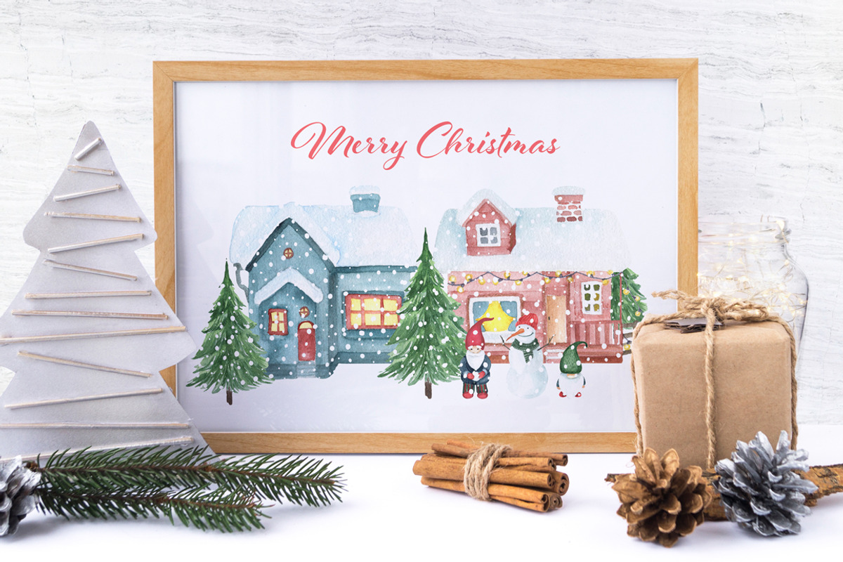 Watercolor Christmas bundle, an Illustration by JuliaBadeeva (Photo 7 of 29)