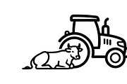 Rustic farm tractor and cow design, an Illustration by Amazin_art (Thumbnail 29 of 30)