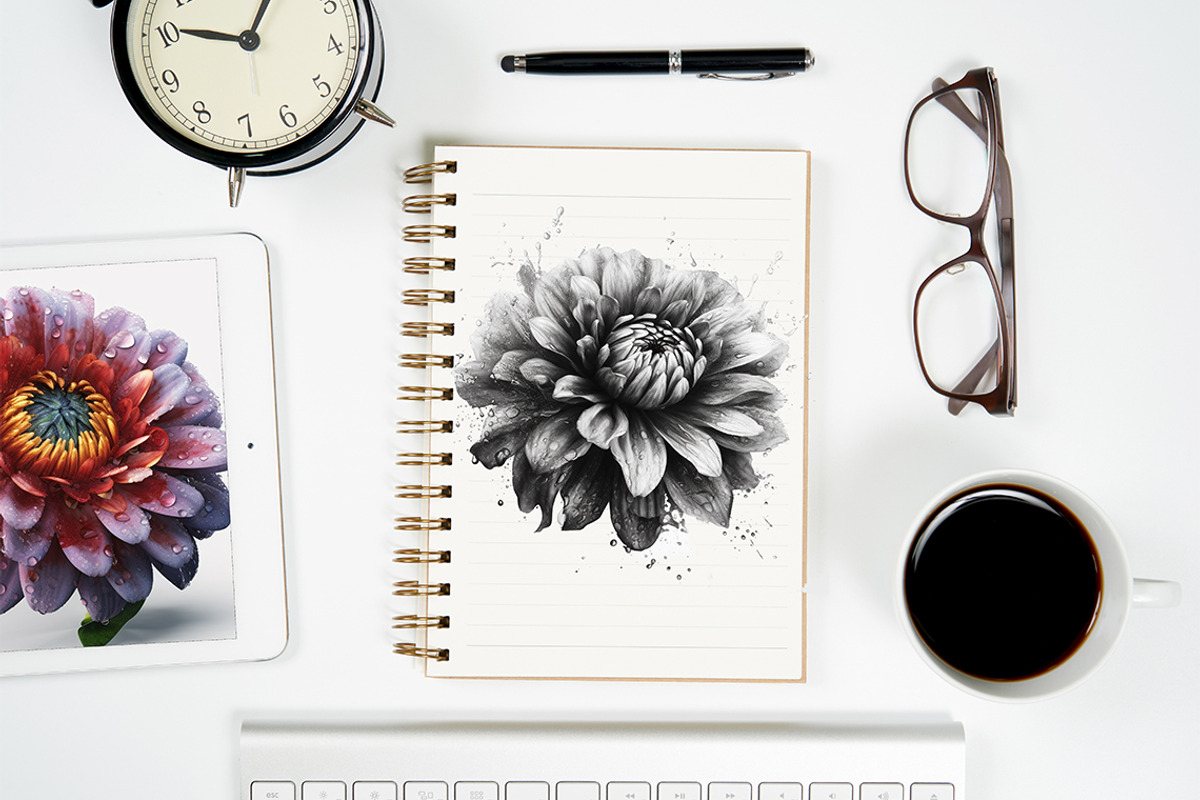 Colourful Flowers tattoo bundle, a Nature Photo by ProcreateInk (Photo 4 of 8)