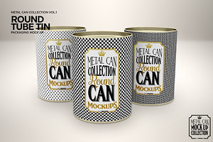 Round Tube Tin Packaging Mockup