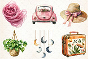 Boho Summer Clipart, an Illustration by Libby Wishes (Thumbnail 6 of 6)