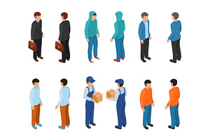 Isometric creative people set