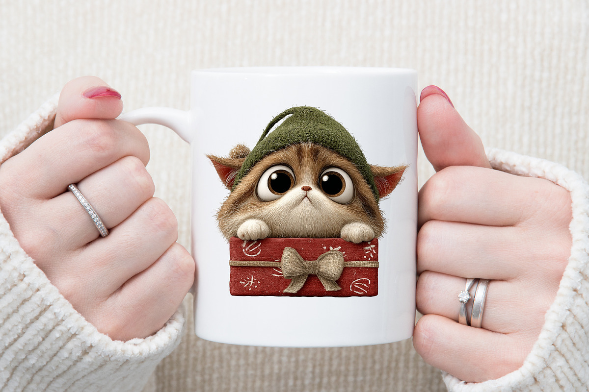 Whimsical Christmas Cat and Dog Clip, an Illustration by Sublimation Artist (Photo 5 of 6)