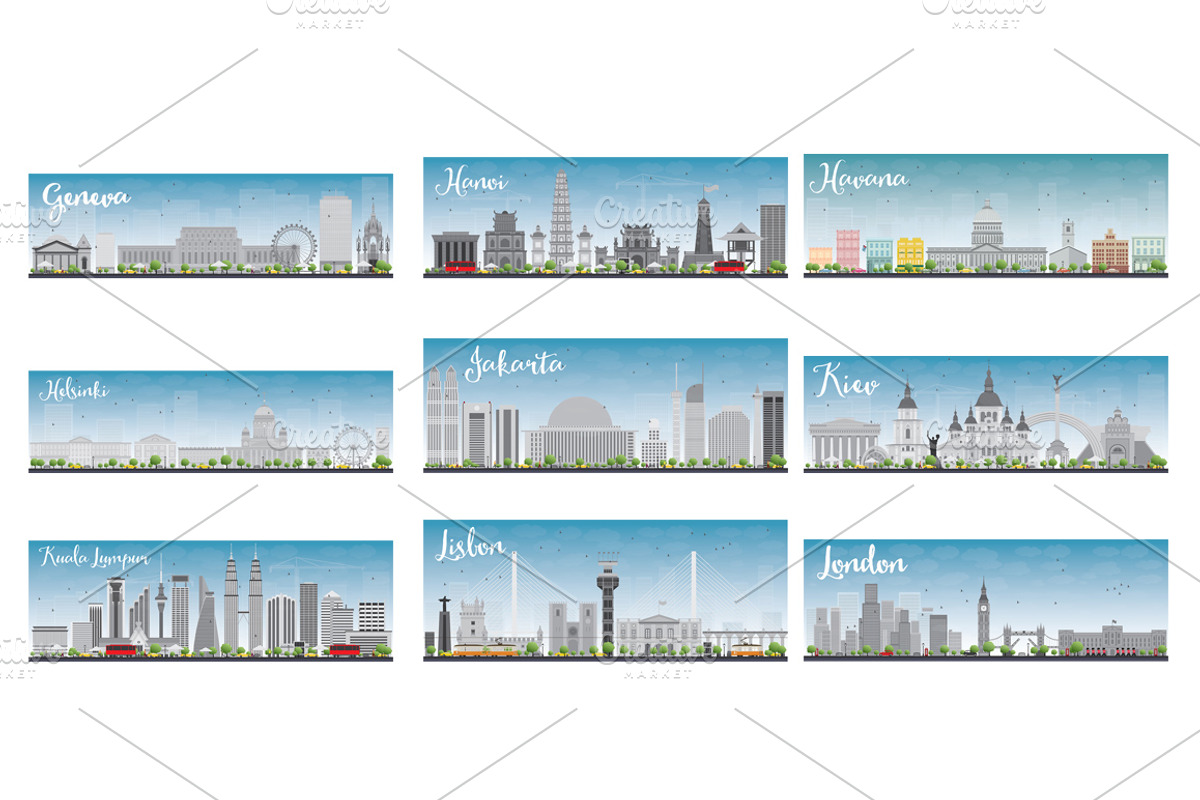 36 World Capitals Skyline, an Illustration by Booblgum (Photo 3 of 7)