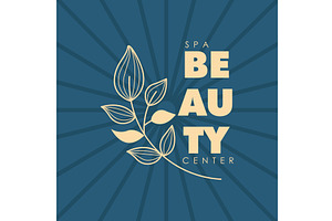 beauty center spa emblem, an Object Illustration by studiogstock
