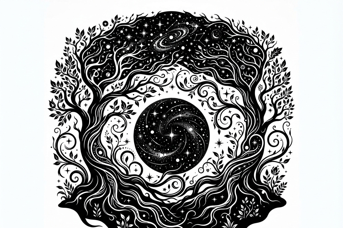 50 Mystical Galaxy Forest Silhouette, a Technology Illustration by Amazin_art (Photo 28 of 33)