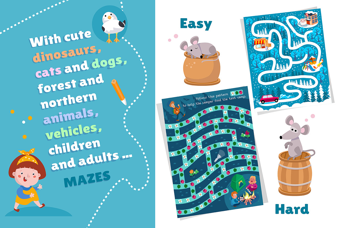 Funny Mazes Set, an Education Illustration by ArtyCats (Photo 7 of 7)