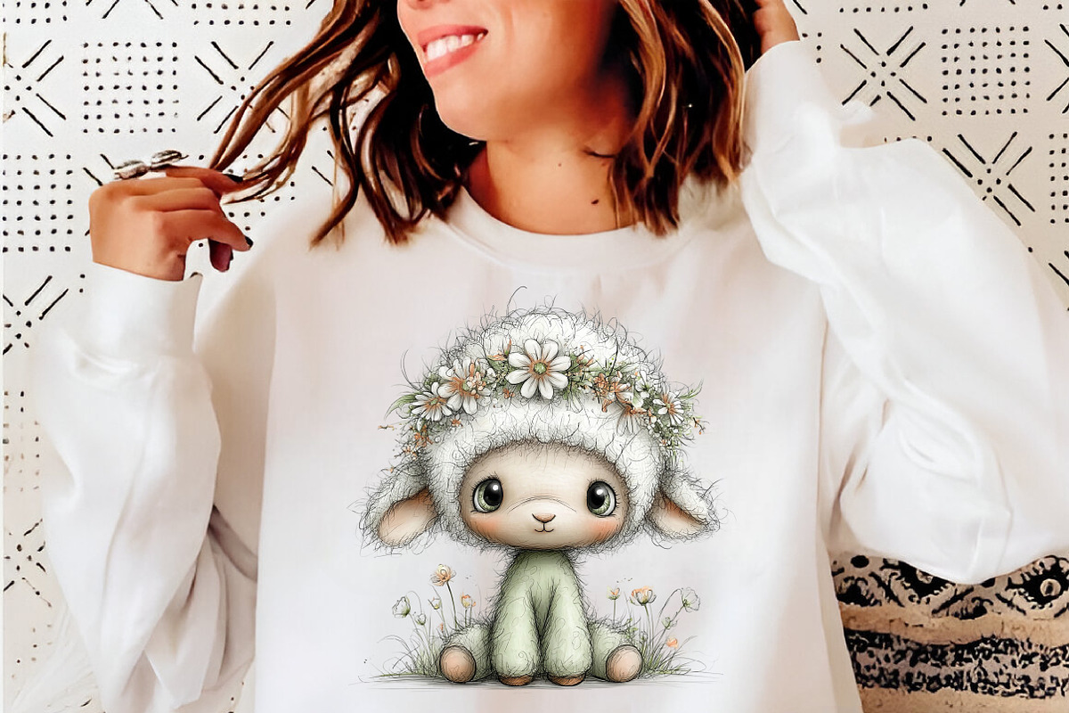Whimsical spring lamb clipart, an Illustration by SinaCreation (Photo 5 of 11)