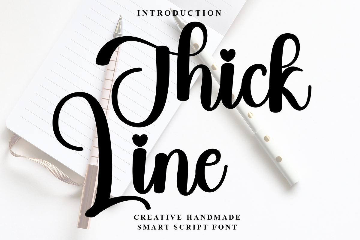 Thick Line, a Handwritten Font by FreshTypeINK (Photo 1 of 8)