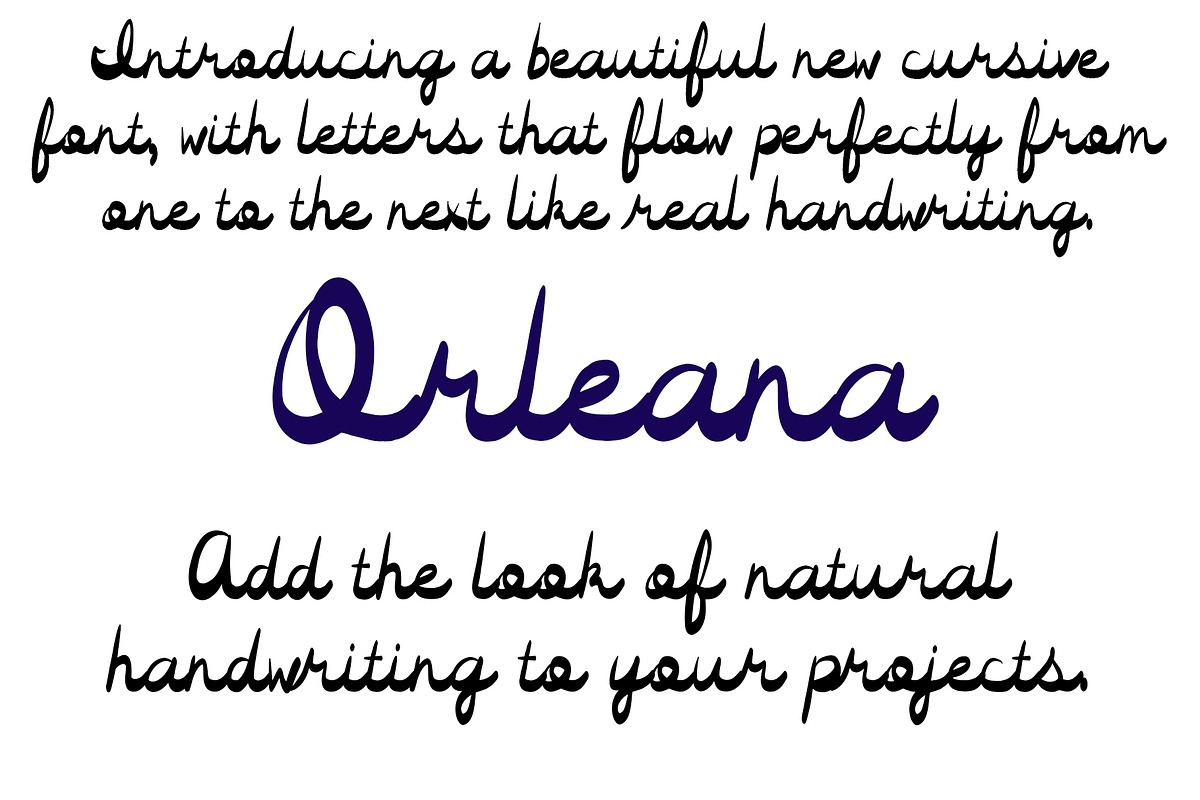 Font Orleana Cursive Script Writing, a Script Font by PageLightStudios (Photo 2 of 4)