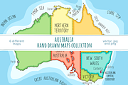 Australia Maps Collection, an Education Illustration by Illustrationsforteachers (Thumbnail 1 of 6)