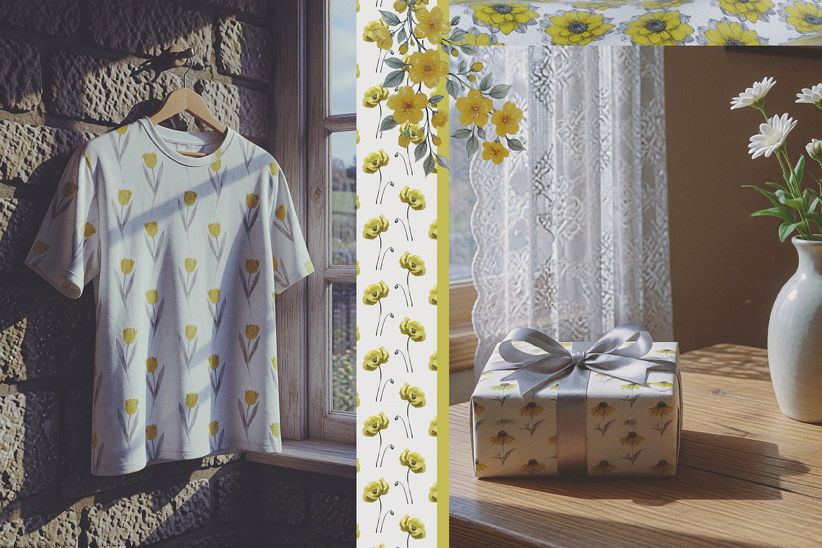 Golden Bloom: Floral Design Kit, a Pattern Graphic by Megan Aili Designs (Photo 7 of 10)