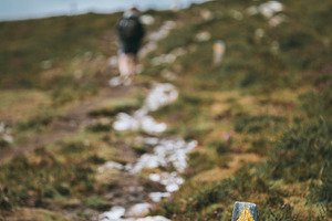 Camino Primitivo trail marker, a Person Photo by SkyNext