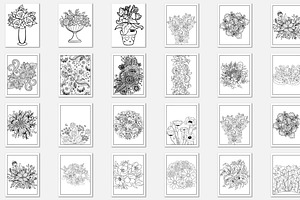 250 Vector Flower Coloring Pages